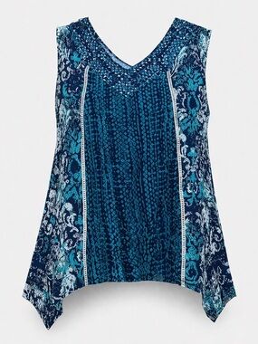 RXB Blue Graphic Relaxed Blouse